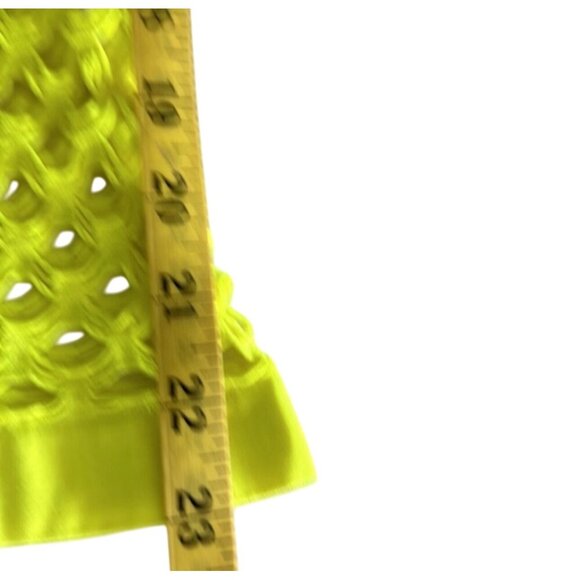 Neon Yellow Fishnet Long Sleeve Top - Picture 8 of 9
